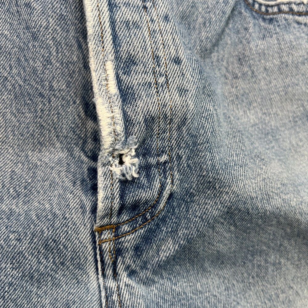 AGolde Riley High Rise Straight Crop Jeans 31 Button Fly Raw Hem Light Wash - Picture 6 of 14